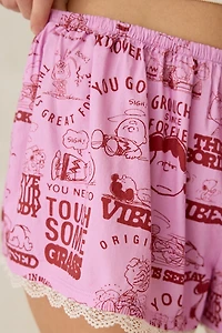 Peanuts UO Exclusive Lace Trim Boxer Shorties
