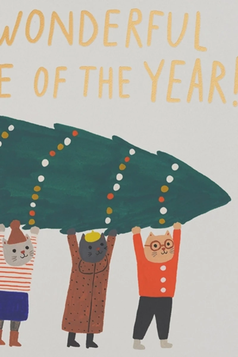 Red Cap Xmas Kitties Holiday Greeting Card