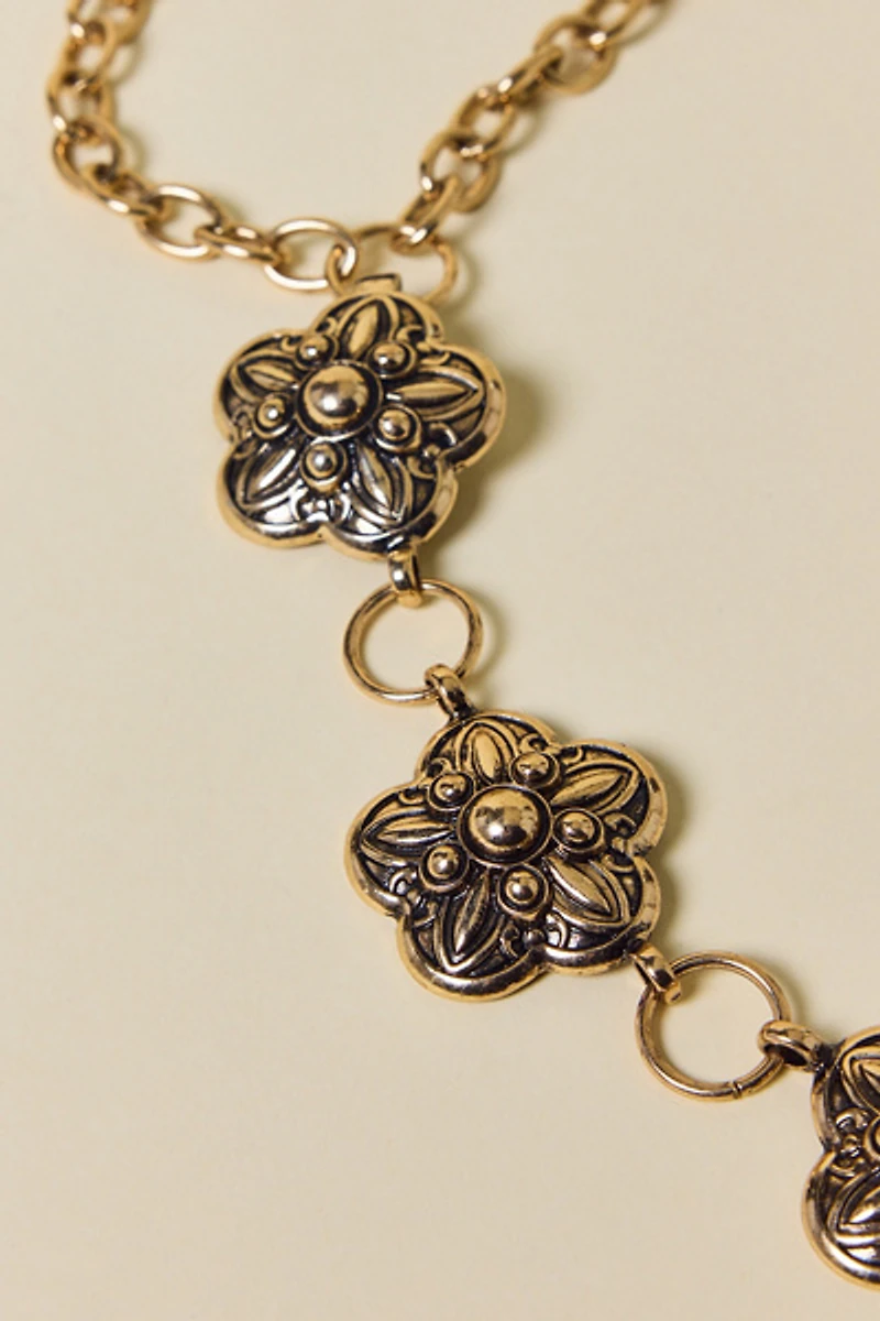 Metal Flower Chain Belt