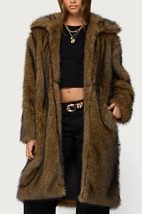 Edikted Saphira Oversized Faux Fur Maxi Coat