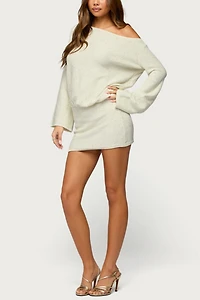 Edikted Off Shoulder Sequin Knit Mini Dress