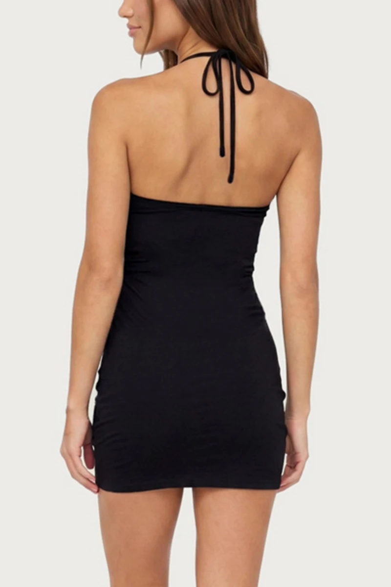 Edikted Lugenia Draped Halter Mini Dress