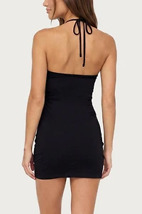 Edikted Lugenia Draped Halter Mini Dress