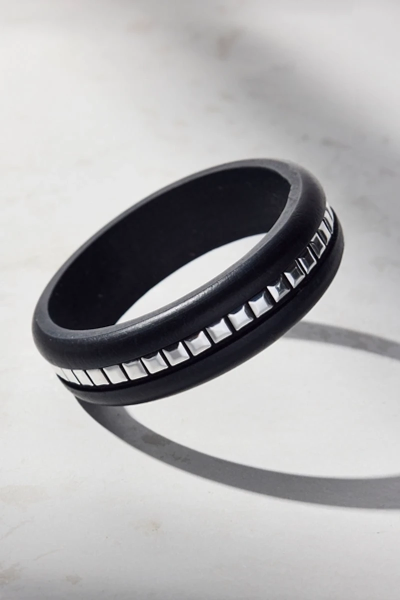 Tate Studded Wooden Bangle Bracelet