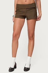 Edikted Karla Pleated Tailored Micro Shorts