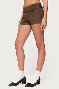 Edikted Karla Pleated Tailored Micro Shorts