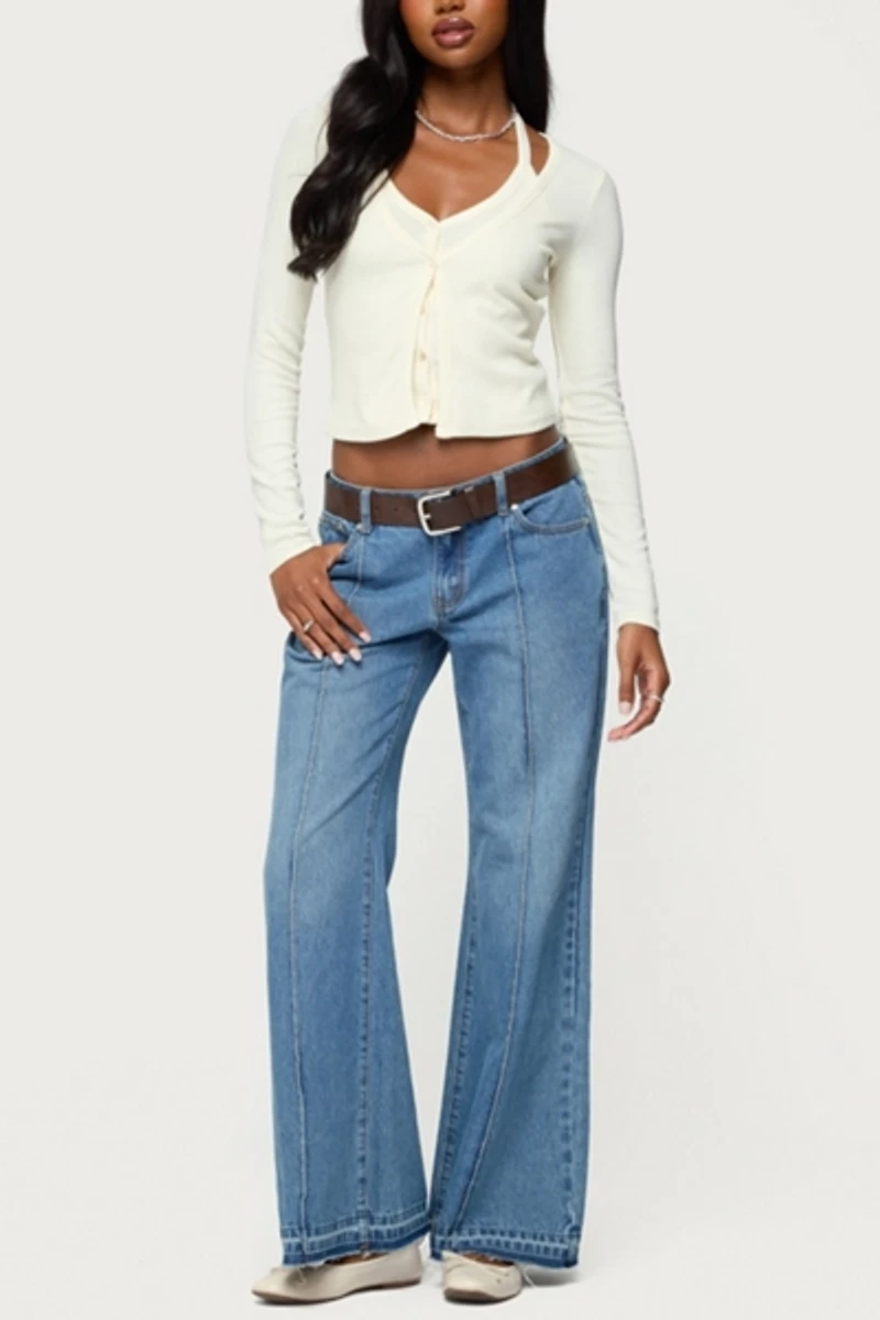 Edikted Cardigan & Halter Two Piece Knit Top