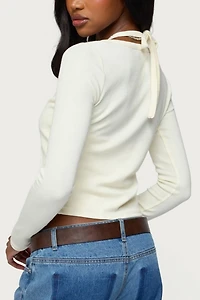 Edikted Cardigan & Halter Two Piece Knit Top