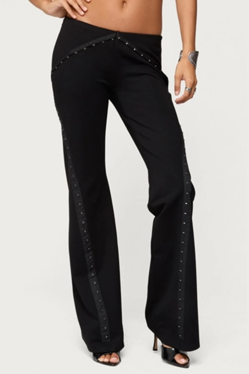 Edikted Hook & Eye Bootcut Pants