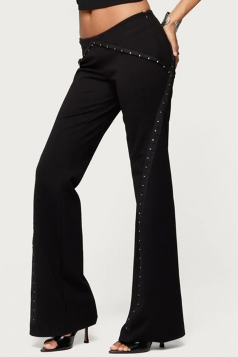 Edikted Hook & Eye Bootcut Pants