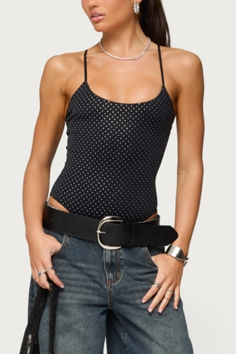 Edikted Georgey Rhinestone Bodysuit