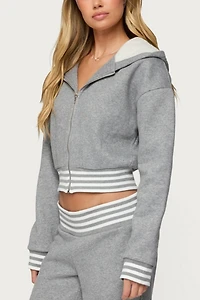 Edikted Eloura Stripey Zip Up Hoodie