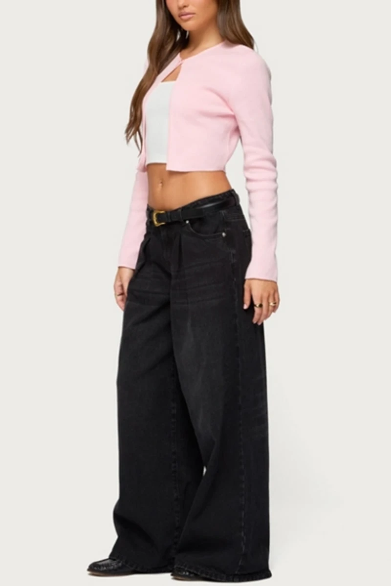 Edikted Jayne Split Front Knit Cardigan