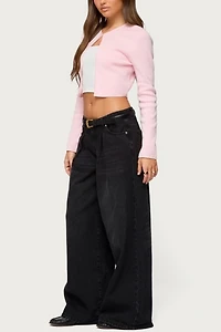 Edikted Jayne Split Front Knit Cardigan