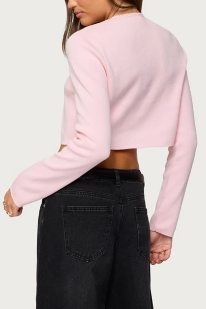 Edikted Jayne Split Front Knit Cardigan