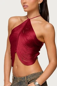 Edikted Hara Fringed Crisscross Backless Top