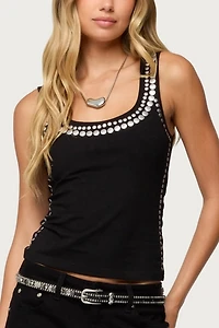 Edikted Studded Built Bra Tank Top