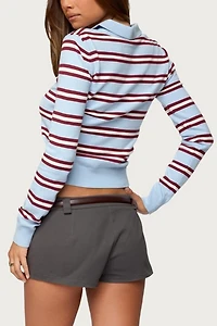 Edikted Brayden Striped Polo Sweater