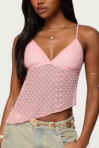 Edikted Beaded Mesh Asymmetric Backless Top