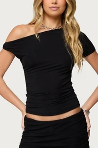 Edikted Halli Twisted Off Shoulder Top