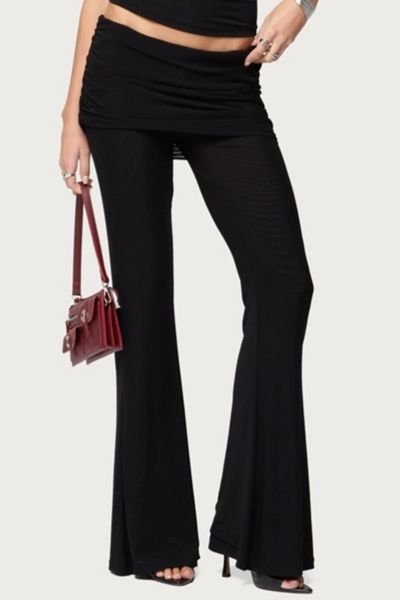 Edikted Halli Fold Over Mini Skirt Pants