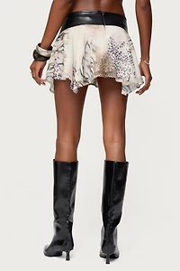 Edikted Letta Printed Chiffon Mini Skirt