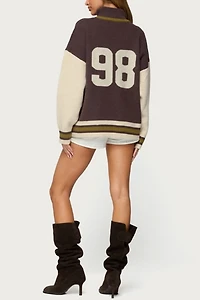 Edikted 98 Varsity Zip Up Sweater