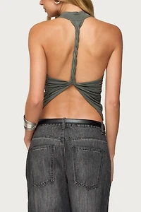 Edikted Collie Twisted High Cowl Neck Top