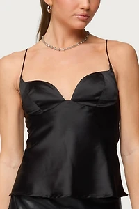 Edikted Jema Cupped Satin Effect Top