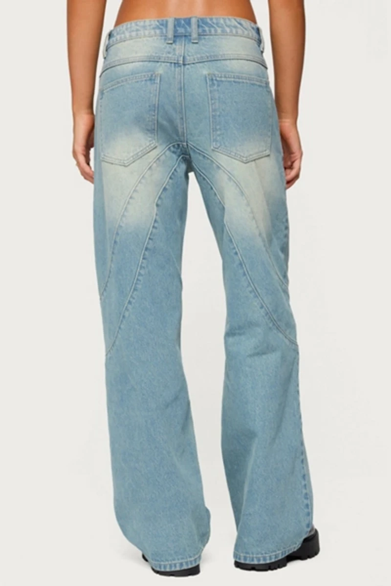 Edikted Kiria Stitched Low Rise Baggy Jeans