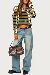 Edikted Kiria Stitched Low Rise Baggy Jeans