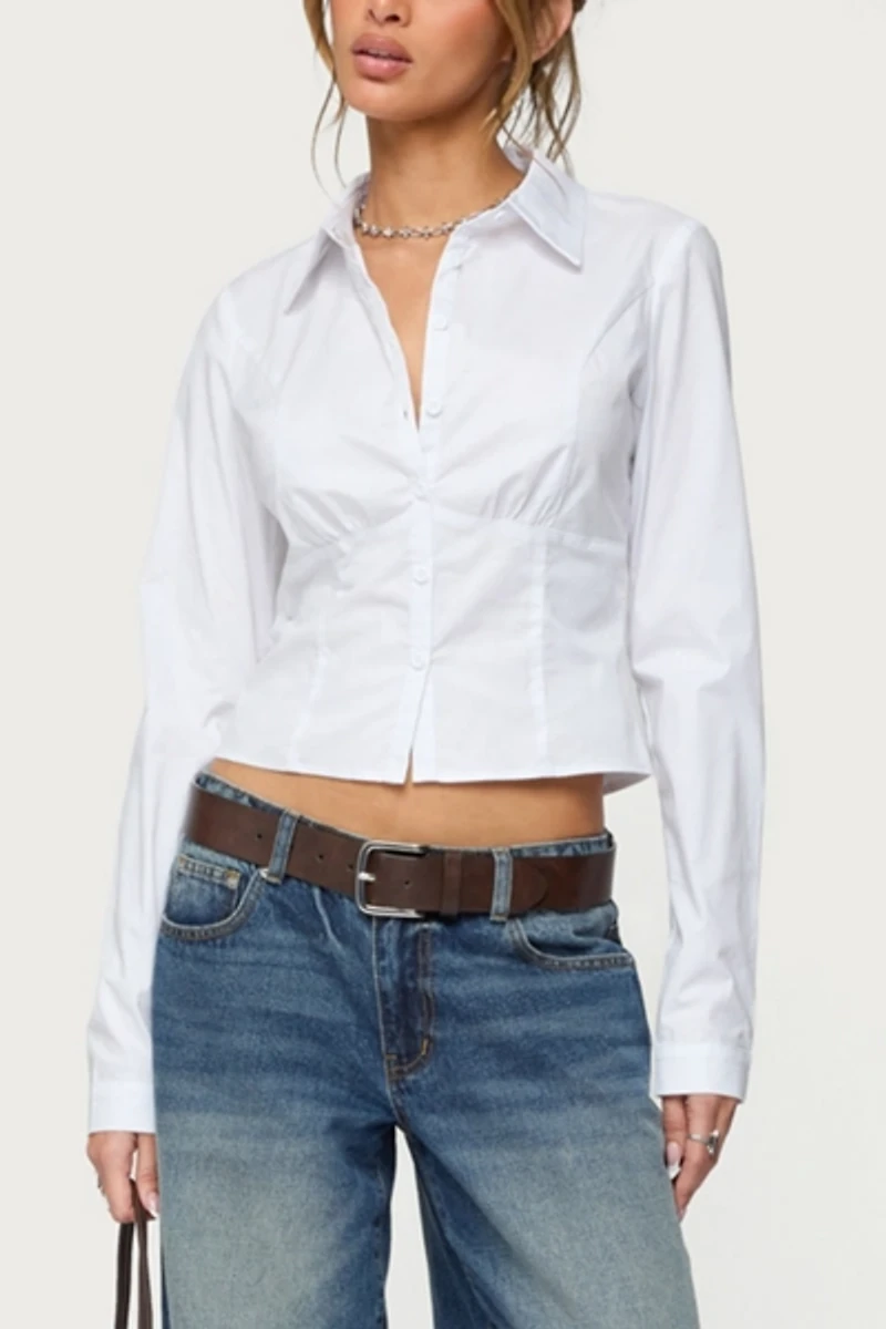 Edikted Laurna Tailored Button Up Shirt