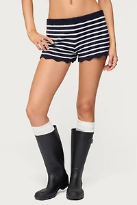 Edikted Soren Contrast Striped Knit Shorts