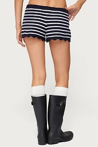 Edikted Soren Contrast Striped Knit Shorts