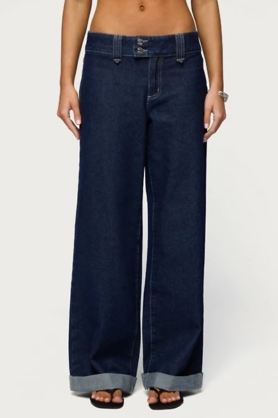 Edikted Cuffed Low Rise Straight Leg Jean