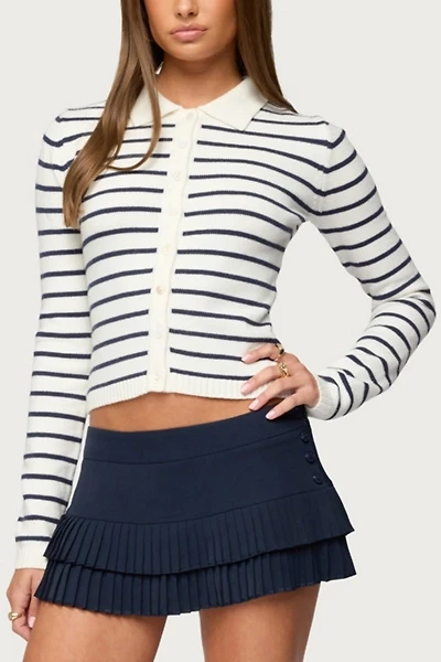 Edikted Loreen Striped Knit Cardigan