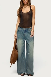 Edikted Meena Shiny Knit Tank Top