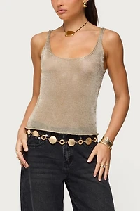 Edikted Meena Shiny Knit Tank Top