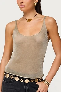 Edikted Meena Shiny Knit Tank Top