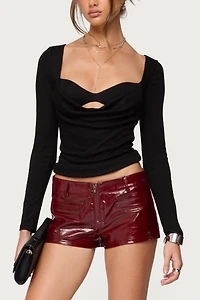 Edikted Oaklyn Layered Bra Cowl Neck Top