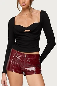 Edikted Oaklyn Layered Bra Cowl Neck Top