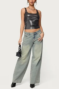 Edikted Laidie Metallic Tank Top