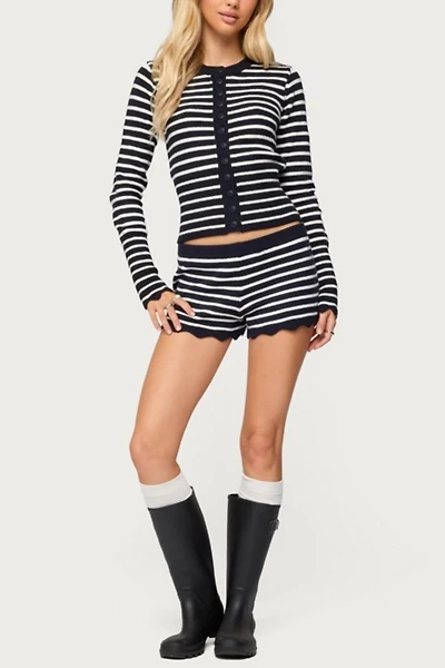 Edikted Soren Contrast Striped Knit Cardigan