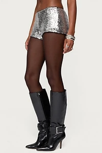Edikted Shauna Sequin Micro Shorts