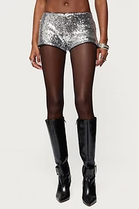 Edikted Shauna Sequin Micro Shorts