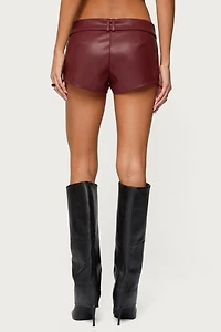 Edikted Alba Faux Leather Shorts