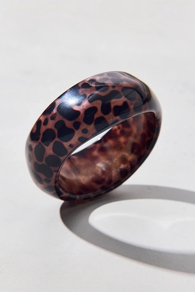 Leopard Resin Bangle Bracelet