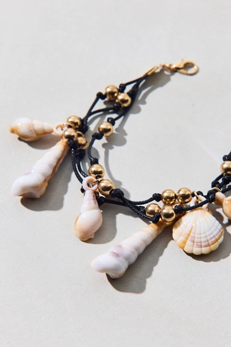Capri Shell Charm Layered Bracelet