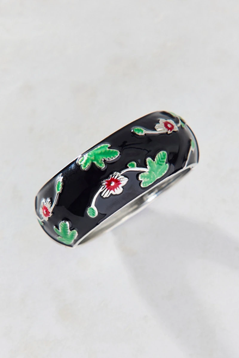 Jane Enamel Wide Bangle Bracelet