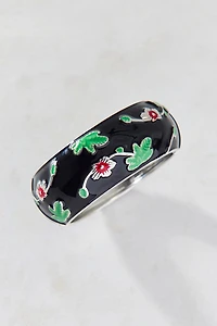 Jane Enamel Wide Bangle Bracelet
